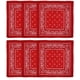 thumbnail image 1 of Paquete de 6 pañuelos de poliéster con diseño de arcoíris para hombre y mujer, de 54 x 54 cm, con estampado de cachemira y vaquero., 1 of 6