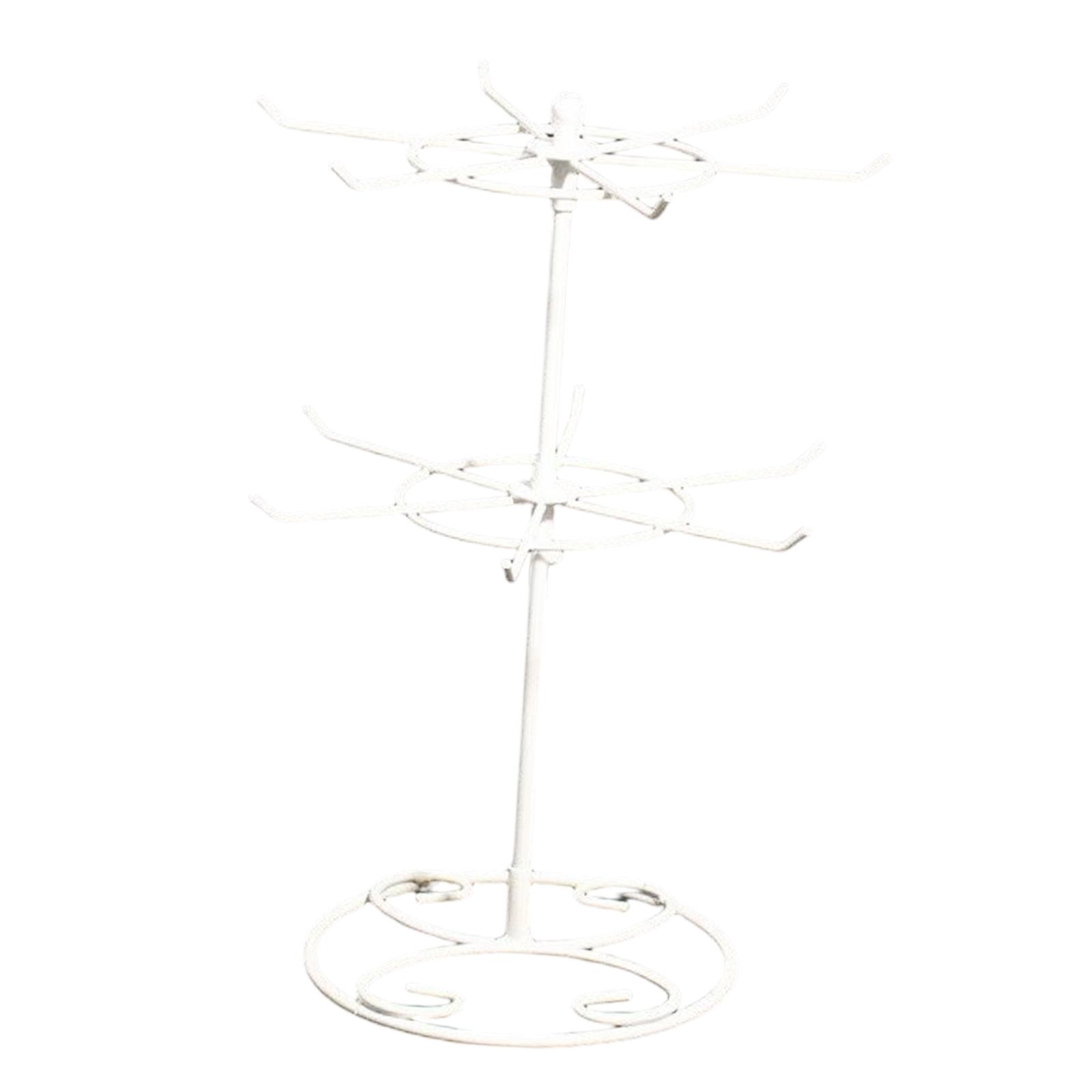 Magideal - Soporte De Exhibición De Joyería Estante De Almacenamiento Colgante De Doble Capa Organizador Giratorio Soporte De Estante Para Joyería Pendientes Pen