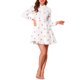 thumbnail image 5 of INSPIRE CHIC Vestido de Mujer Regreso a Clases Mangas Largas Cuello Vuelto Botón Floral Mini Vestido Camisa Blanco XS, 5 of 7