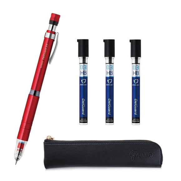 Portaminas ZEBRA Delguard Type Lx 0,3 mm con 3 minas HB + estuche