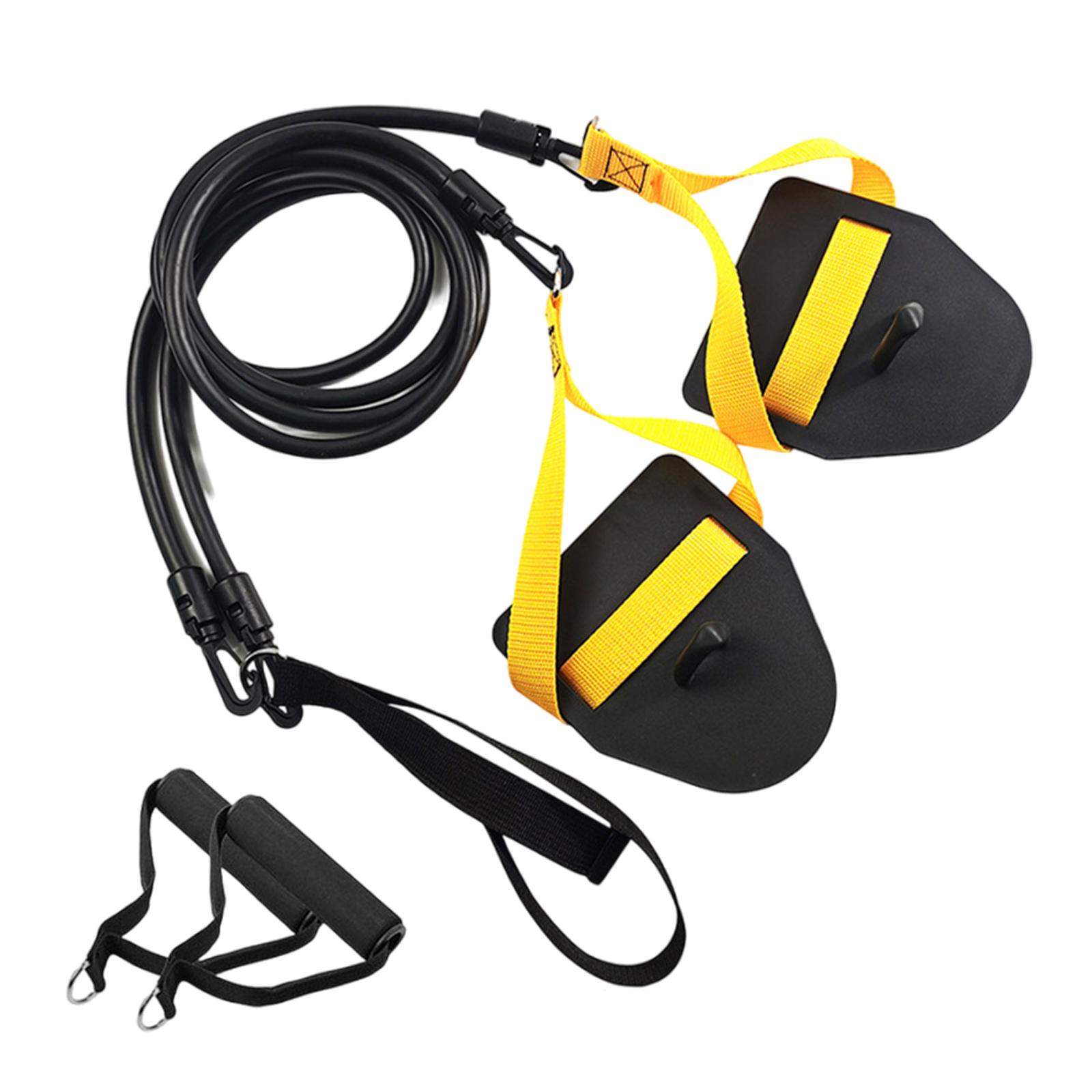 Ioensy - Fuerza Del Entrenador Del Brazo De Natación Con Banda De Resistencia Del Mango Para Interior Al Aire Libre 60 Libras Negro