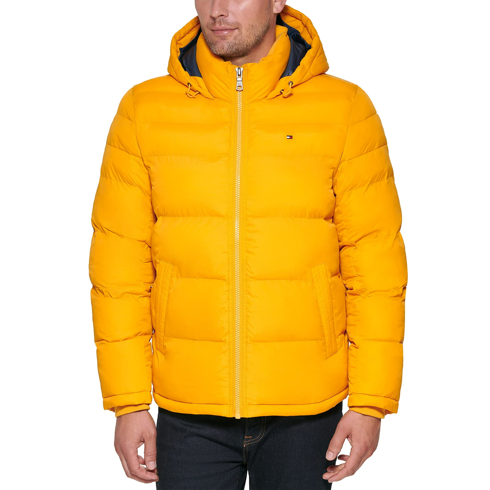 Chaqueta Tommy Hilfiger Con Capucha Para Hombre, Color Amarillo Ártico, Talla L