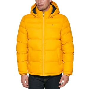 Chaqueta Tommy Hilfiger Con Capucha Acolchada Para Hombre, Color Amarillo Ártico, Xl
