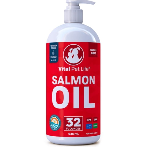 Suplemento De Aceite De Salmón Vital Pet Life Para Perros Y Gatos 946 Ml