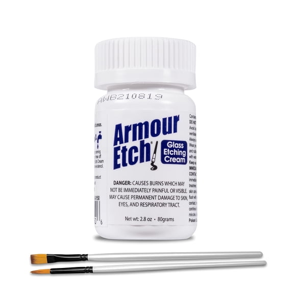 Crema Para Grabado En Vidrio Armour Etch Starter 80 Ml Con Brochas