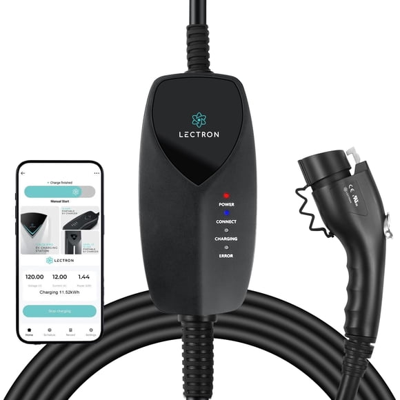 Cargador eléctrico Lectron Level 1 J1772 (WiFi), 120 V, 12 A, cable de 4 m