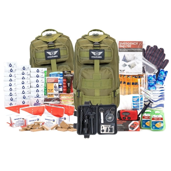 Kit de Supervivencia Stealth Angel 4 Personas 72 h Color Verde Militar