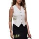 thumbnail image 1 of INSPIRE CHIC Chaleco de Lino para Mujer sin Mangas con Botones en V Cuello Ligero Casual Chaleco XS Blanco, 1 of 6