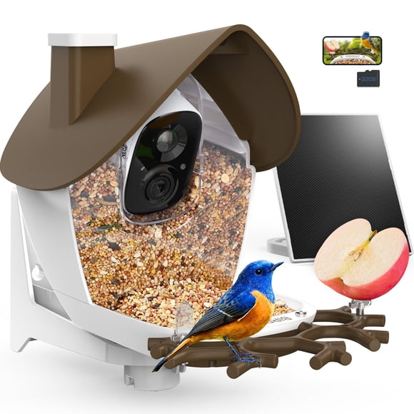 Alimentador de pájaros birdsnap 2K HD Solar con tarjeta de 32 GB