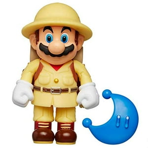 Figura De Acción Nintendo Super Mario Explorer Mario 10 Cm Con Power Moon