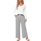thumbnail image 1 of INSPIRE CHIC Conjunto de Pijama de Manga Larga para Mujer con Cuello en V, Pantalones de Estar a Rayas con Bolsillos y Cintura Ajustable S Blanco, 1 of 6