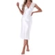 thumbnail image 1 of INSPIRE CHIC Camisón de Satén para Mujer con Encaje en el Escote en V, Sin Mangas, Vestido de Pijama Midi, Talla S, Blanco, 1 of 6