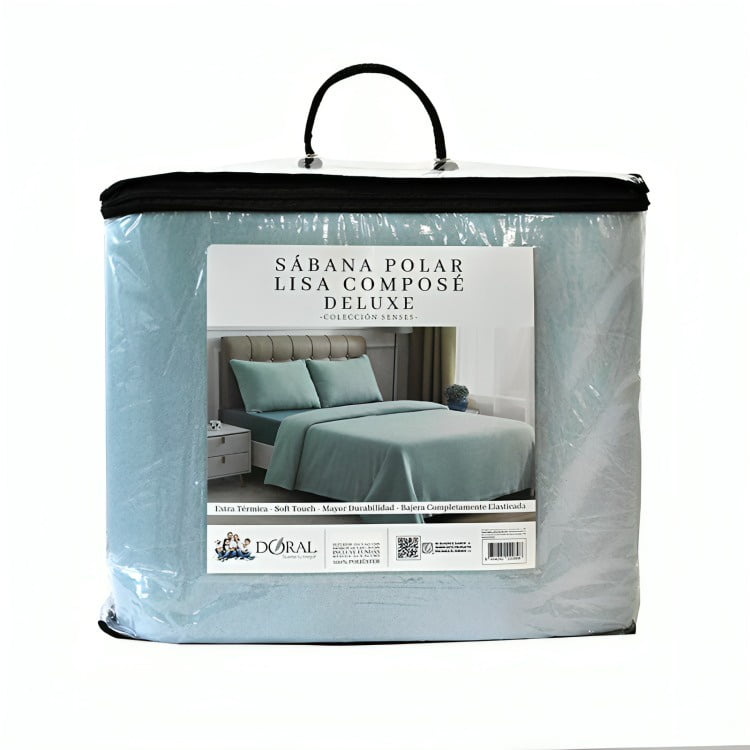 Sábanas De Polar Composé King / Bicolor Celeste – Doral
