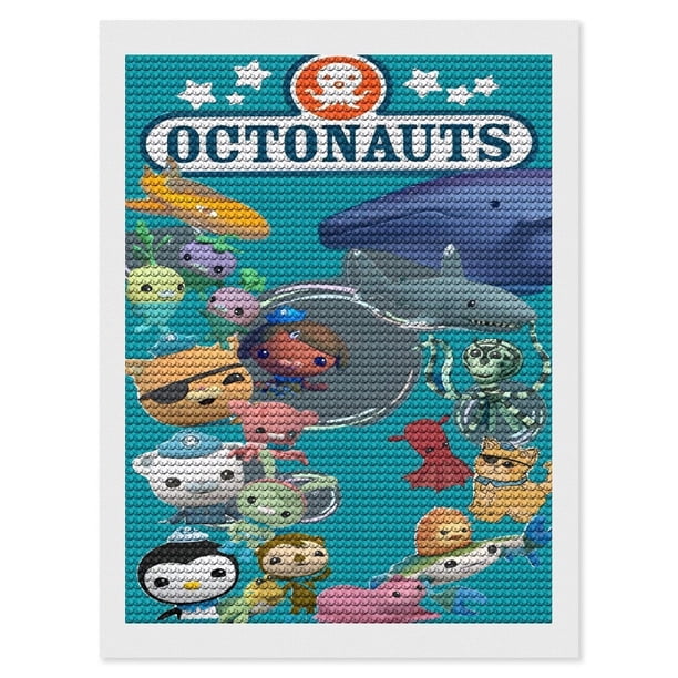 Octonautas Kits de Pintura de Diamantes para Adultos 5D DIY Diamond Art Kits Full Drill Diamond Dots para Regalo Decoración de Pared y Relajación Artes de Gemas 30*40cm