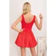 thumbnail image 3 of Mini Vestido Corto Mujer Sin Manga Falda Acampanada Unicolor 3364, 3 of 3