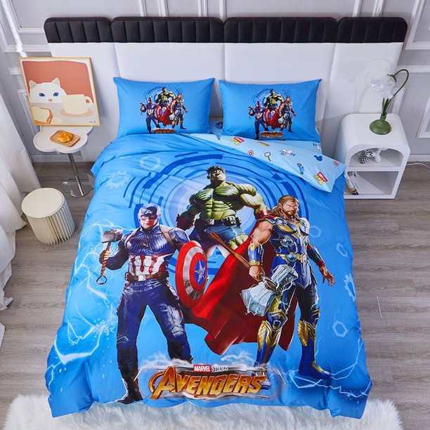 Kawaii Spiderman Duvet Cover Pillowcase Bedding Set Hero Cartoon Animation Home Dormitory Room Decoration Boy Gift