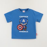 Polera Manga Corta Niño Azul Capitan America Spidey Marvel