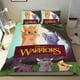 thumbnail image 1 of Gatos Guerreros Conjunto de sábanas temático, trío de piezas, cómodo y amigable con la piel, diseño único, regalo de decoración para el hogar para familiares, amigos y fans,140cm *210cm, 1 of 6