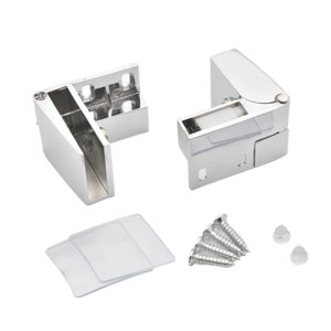 Magideal - Bisagra De Puerta De Vidrio Bisagras De Gabinete Cierre De Aleación De Zinc Con Tornillos Abrazadera De Montaje Lateral Accesorios De Hardware Plata