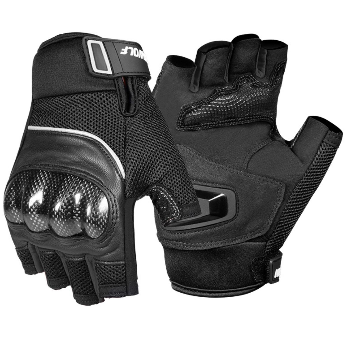 Guantes Medio Dedo Para Moto Motowolf 0327