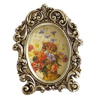 Magideal - Marco De Fotos Vintage Soporte De Imagen Pantalla De Imágenes Marco De Escritorio Adornado Para Oficina Dormitorio Mesa Centro De Mesa Decoración De