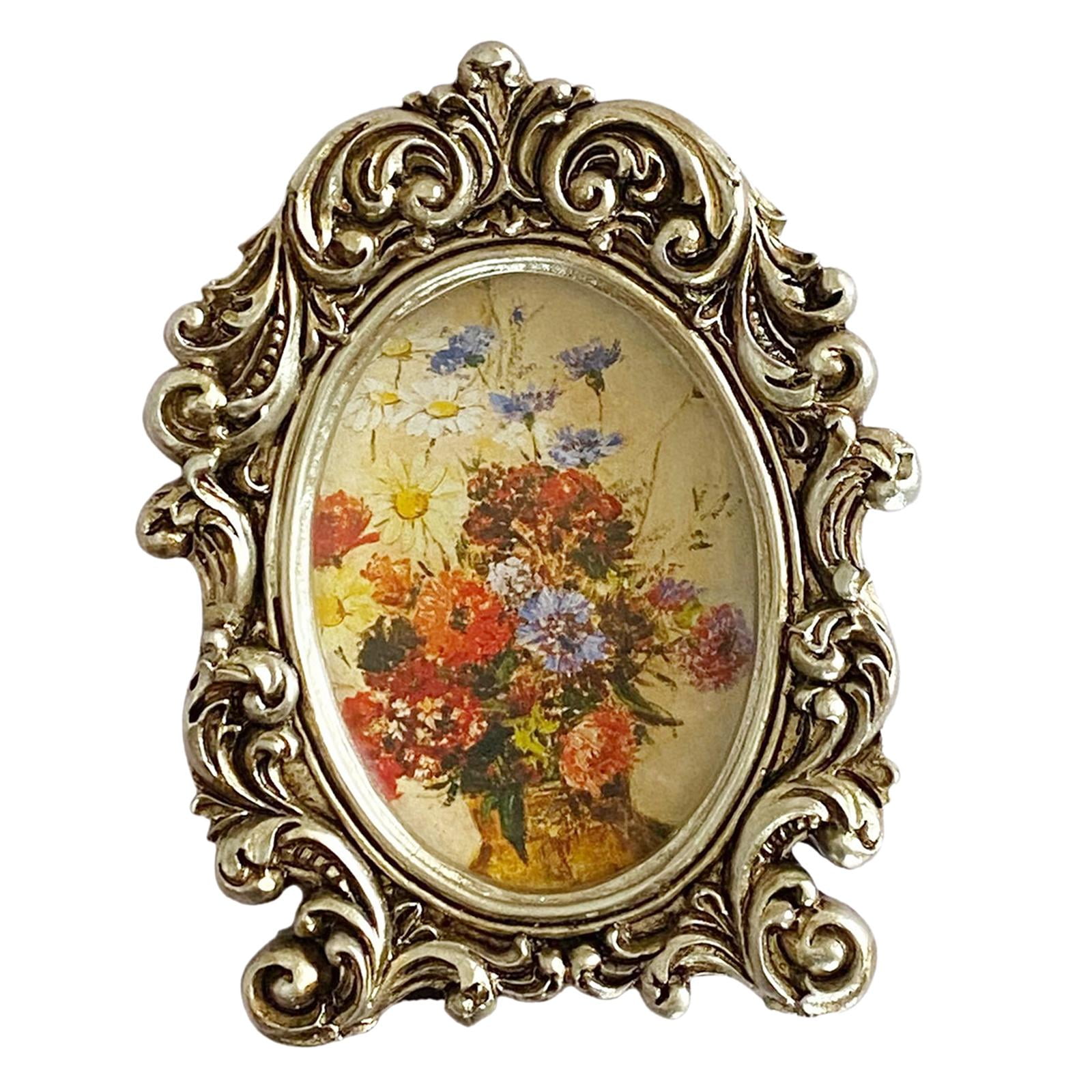 Magideal - Marco De Fotos Vintage Soporte De Imagen Pantalla De Imágenes Marco De Escritorio Adornado Para Oficina Dormitorio Mesa Centro De Mesa Decoración De