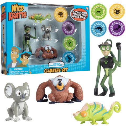 Wicked Cool Toys - Set De Figuras De Acción Wild Kratts Climbers Con 4 Discos, 8 Piezas