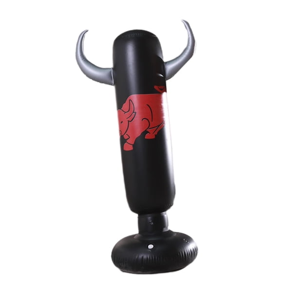Saco de boxeo inflable para niños, bolsa de boxeo de 63 "de altura, juego de boxeo independiente portátil, juguete de boxeo para Karate, entrenamiento Cuernos