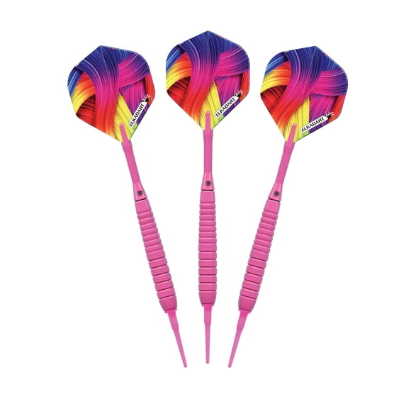 Soft Tip Darts Elkadart Neon con funda de almacenamiento y viaje, 18 g, color rosa