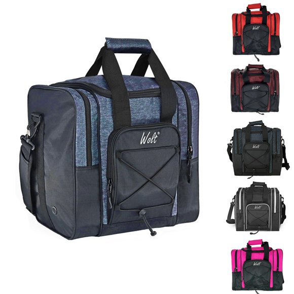 Bolsa de boliche WOLT para bola individual con soporte acolchado AZUL