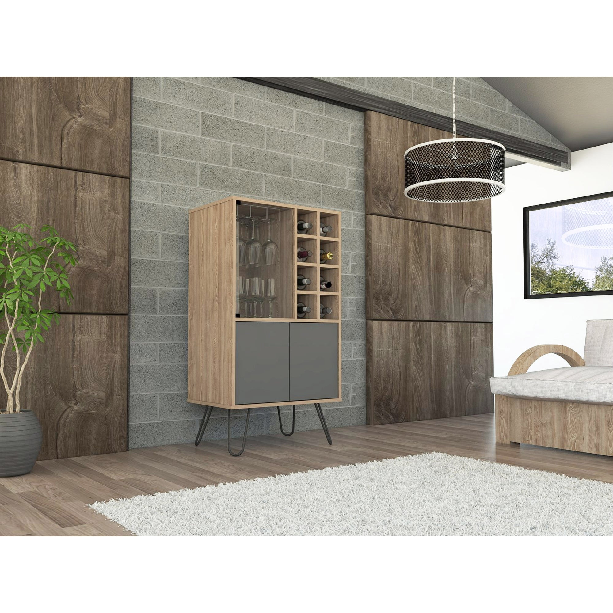 Tuhome - Bar Bajo Vassel Miel Y Plomo Con Botelleros Y Portacopas