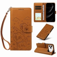 Funda Billetera Foxdock Compatible Con Iphone 17 Pro Max, Diseño Perrito Tierno, Ranuras Para Tarjetas Y Soporte Plegable