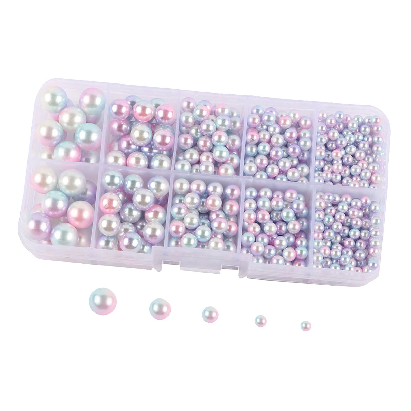 Bothyi - Cuentas De Perlas Artificiales Sin Agujero 4/5/6/8/10mm Para Sombreros Ropa De Dispersión De Mesa Azul Claro Rosa