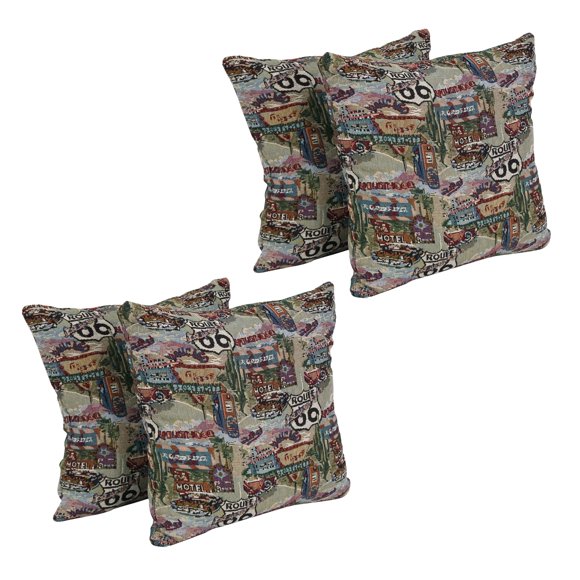 Cojín Blazing Needles Tapestry Route 66, 4 unidades, 17 cm
