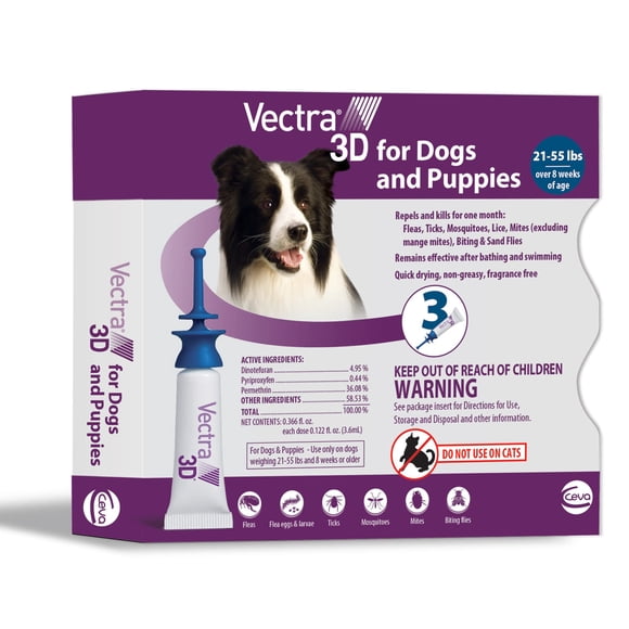 Pulgas y garrapatas VECTRA 3D para perro mediano 9,5-25 kg 3 meses