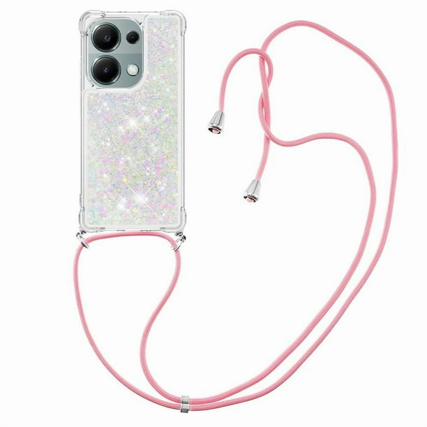Funda FOXDOCK para Xiaomi POCO M6 Pro 4G con Cuerda Ajustable, Brillo Líquido, Protección Antigolpes y Lente – Ideal para Regalo