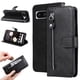 thumbnail image 1 of Funda tipo cartera para Google Pixel 7A con bolsillo con cremallera y ranuras para tarjetas – Función de soporte Negro, 1 of 6