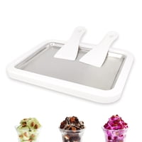 Xusx111 - Heladora Instantánea, Heladora Laminada, Plato De Yogur Congelado Instantáneo Gelato Pan / Roll, Bricolaje Casero Para Diversión Actividades De Padres E Hijos Familias, Con 2 Pala Blanca
