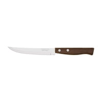 Cuchillo Para Asado Tramontina Tradicional Con Lámina De Acero Inoxidable Con Hilo Liso Y Mango De Madera Natural 5""
