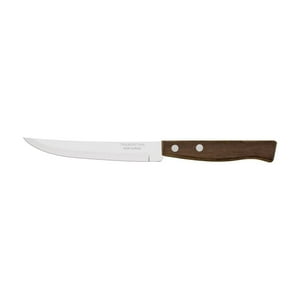 Cuchillo Para Asado Tramontina Tradicional Con Lámina De Acero Inoxidable Con Hilo Liso Y Mango De Madera Natural 5""