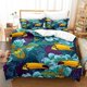 thumbnail image 1 of Cartoon Toucans Flower Animal Quilt Duvet Cover Set Bedspread Comforter Cover3-Piece Bedding Set, 1 of 5