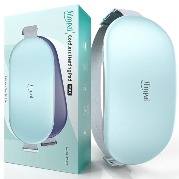 Almohadilla térmica Slimpal para calambres menstruales, color azul claro eléctrico