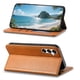 thumbnail image 4 of Funda tipo cartera para Samsung Galaxy A55 de piel con cierre magnético, ranuras para tarjetas y correa para la muñeca Marrón, 4 of 6