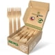 thumbnail image 1 of Juego de cubiertos de madera desechables, 100 tenedores, 6,5 cm, compostables, 1 of 9
