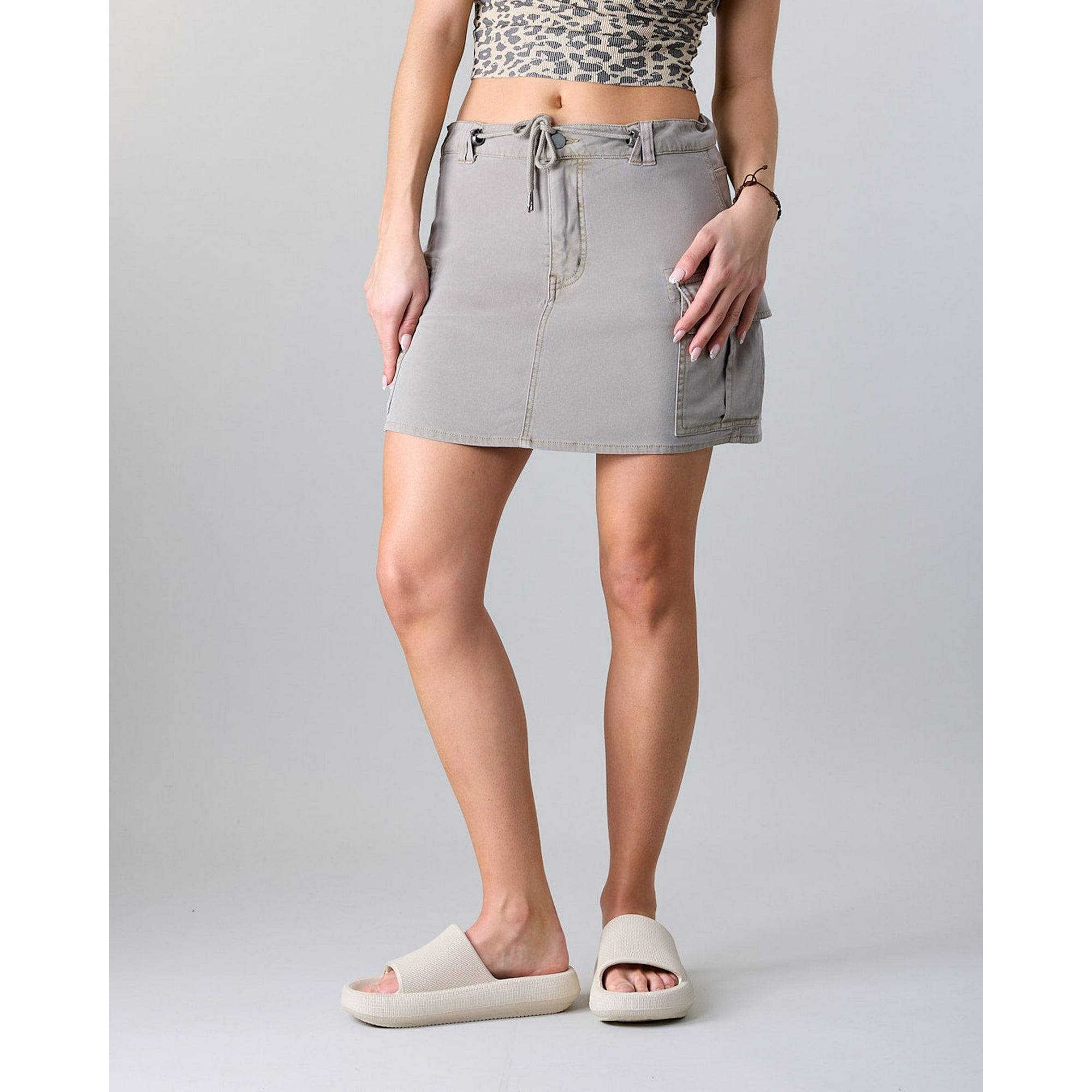Falda Cargo Mujer Canvas Con Short Interior Taupe Polemic