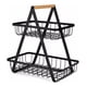 thumbnail image 1 of Frutera Doble De Metal Con Mango De Madera Color Negro, 1 of 3