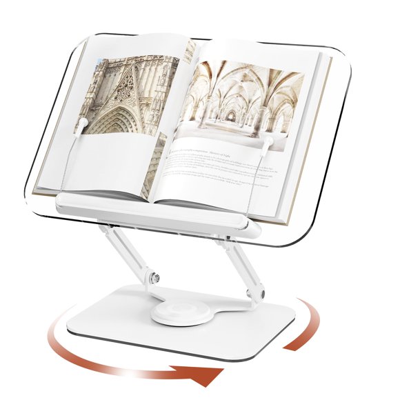 Soporte para libros BYMECOST ajustable blanco 24 × 23 cm 5 kg