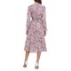 thumbnail image 3 of INSPIRE CHIC Vestido de Mujer Floral Cuello Simulado Volante Manga Larga Chifón Flowy Vestidos Midi Línea A Rosa L, 3 of 6