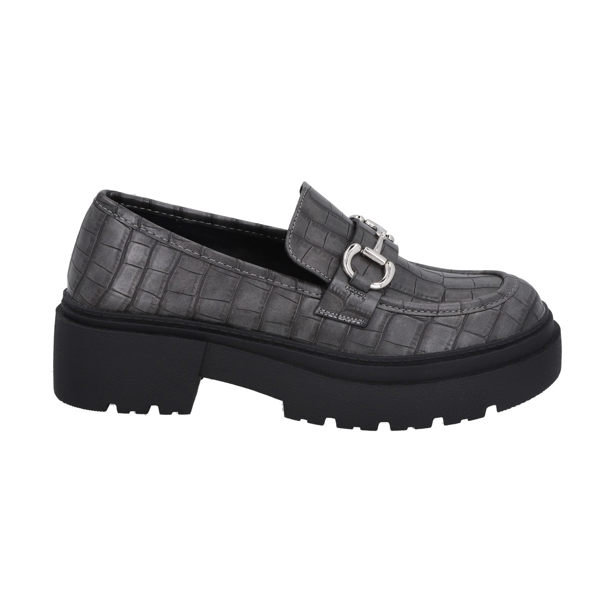 Mocasín Mujer Negro/Gris Gretha Police