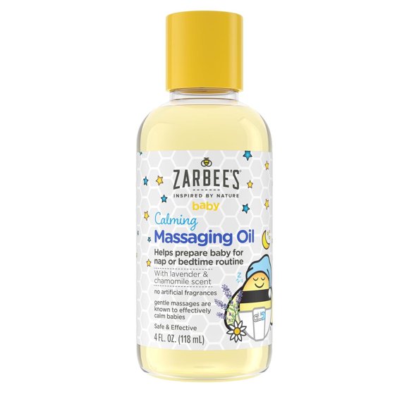 Zarbee's Baby Calming Massage Oil, Lavender Chamomile, 4 fl oz